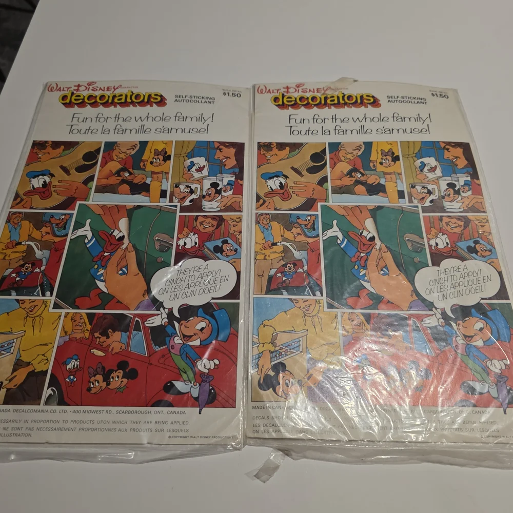 Vintage Walt Disney Donald Duck Decorators Self-Sticking Decal Sticker Lot of 2 - Picture 7 of 11